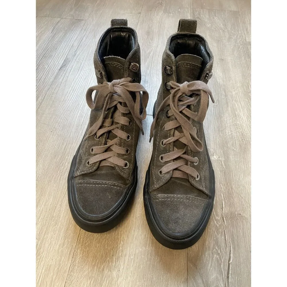 Frye Ryan Military 81107 Men's Size 7 Gray Suede Waterproof Lace Up Boots